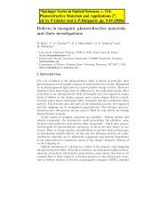 Defects in inorganic photorefractive materials and their investigations