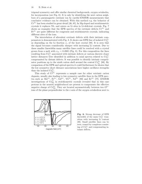 Defects in inorganic photorefractive materials and their investigations