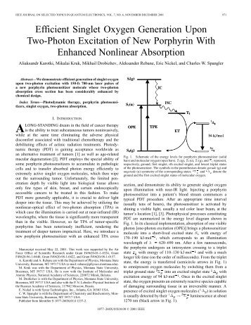 Efficient singlet oxygen generation upon two-photon ... - IEEE Xplore