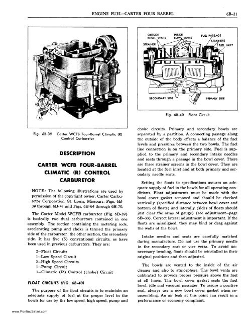 Carter Wcfb Pattern Carter WCFB 4 - Pontiac Custom Safari 55 56 & 57