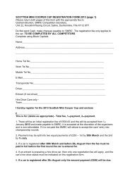 SCOTTISH MINI COOPER CUP REGISTRATION FORM 2013 (page 1)