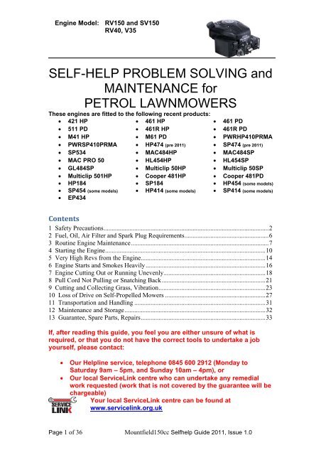 SELF-HELP PROBLEM SOLVING and ... - Service Link