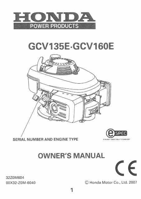 Honda GCV135 GCV160 Engine Manual - Service Link