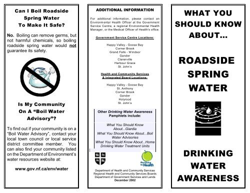 Roadside Spring Water (PDF) - Service NL