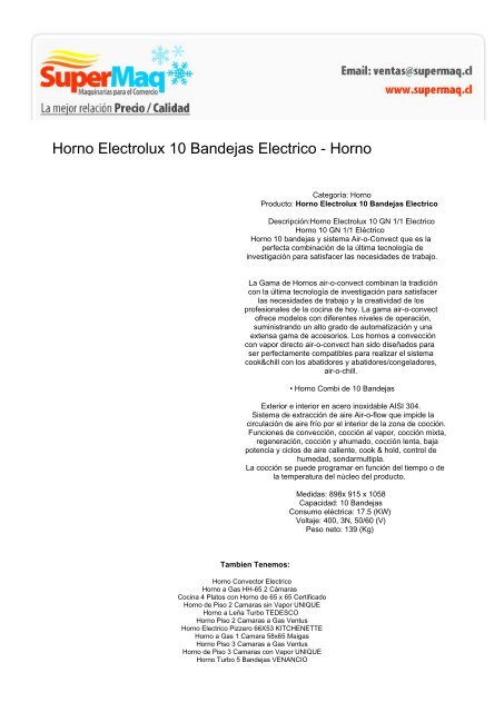Horno - Servicio Tecnico Maquinas