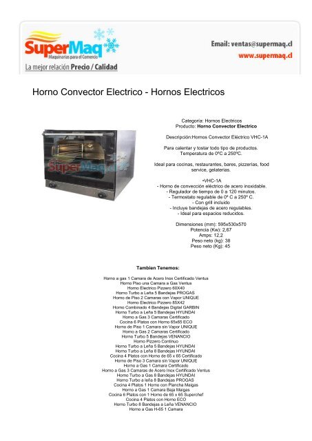 Horno Industrial Gas Maigas 2 Cámaras 242 L. Silver - Hornos y Microondas  Empotrables | Paris.cl