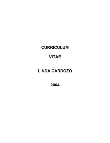 curriculum vitae linda cardozo 2004 - Servo Medical health care ...