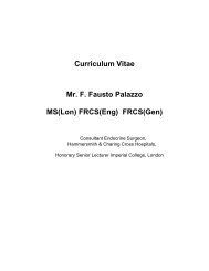 Curriculum Vitae Mr. F. Fausto Palazzo MS(Lon) FRCS(Eng) FRCS ...