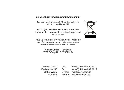 Fahrtregler mit Lichtanlage Speed controller with ... - Servonaut