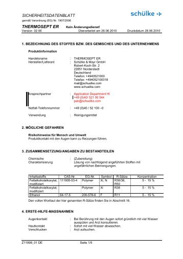 SICHERHEITSDATENBLATT - Servoprax GmbH