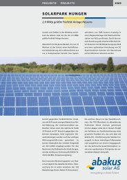 Solarpark Hungen - Abakus solar AG