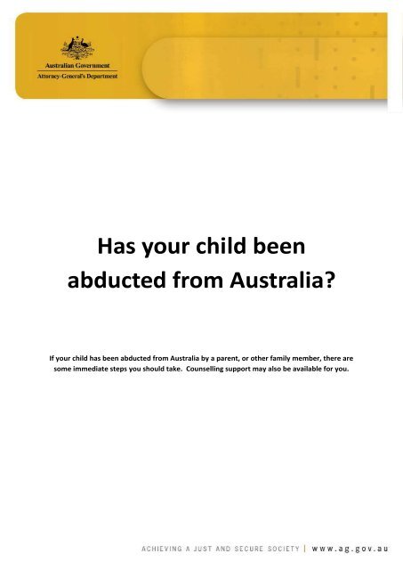 International Child Abduction Brochure [PDF 403KB] - Attorney ...