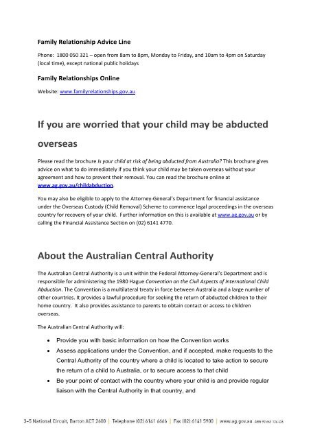 International Child Abduction Brochure [PDF 403KB] - Attorney ...