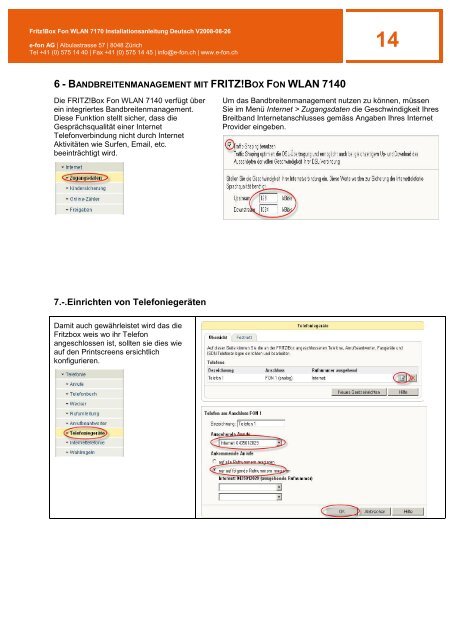 FRITZ!Box Fon WLAN 7170 (Annex a) - E-Fon