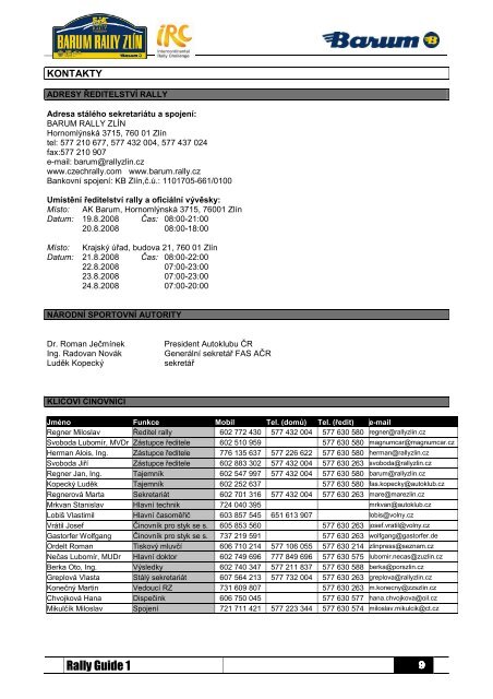 Rally Guide 1 - Barum Czech Rally ZlÃ­n