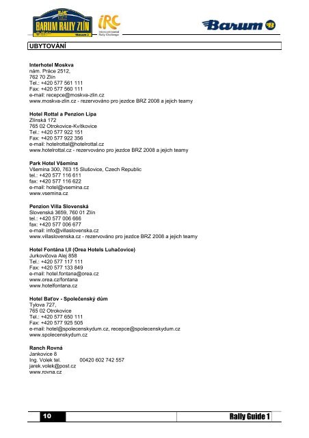 Rally Guide 1 - Barum Czech Rally ZlÃ­n