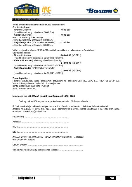 Rally Guide 1 - Barum Czech Rally ZlÃ­n