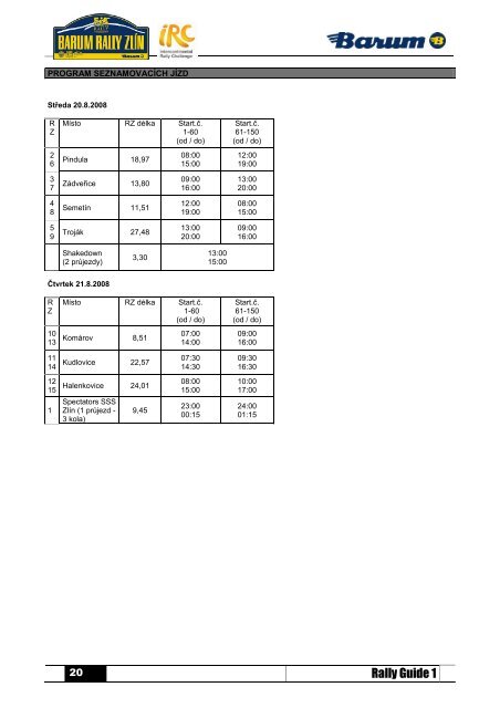 Rally Guide 1 - Barum Czech Rally ZlÃ­n