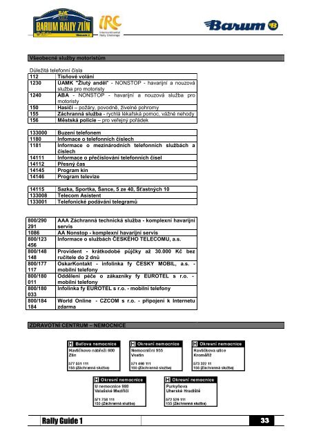 Rally Guide 1 - Barum Czech Rally ZlÃ­n