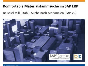 Komfortable Materialstammsuche mit Klassen / Merkmalen - SAP ERP (VC)