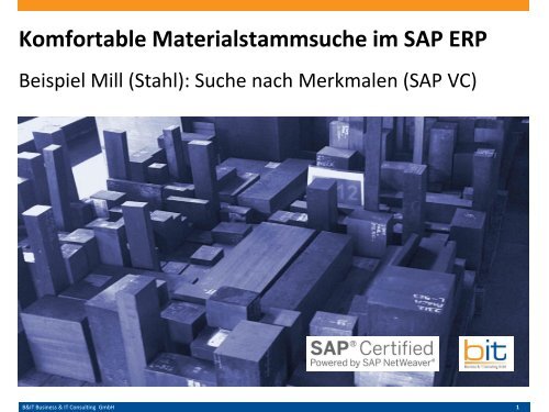 Komfortable Materialstammsuche mit Klassen / Merkmalen - SAP ERP (VC)
