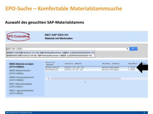Komfortable Materialstammsuche mit Klassen / Merkmalen - SAP ERP (VC)