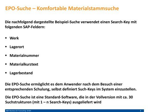 Komfortable Suche nach Material mit Lagerbestand - SAP ERP (MM)