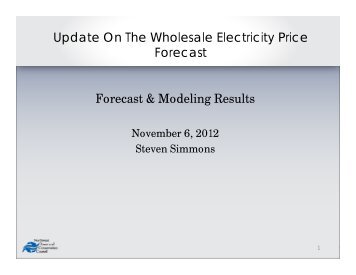 Wholesale Electricity Price Forecast - Northwest Power ...