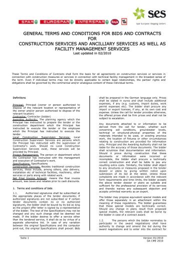 General Tender and Contract Terms and Conditions for Construction ...