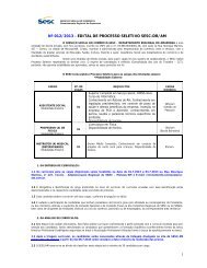 Processo Seletivo edital nÂº 012/2013 - Portal do SESC-AM