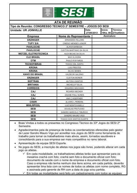 Congresso Tecnico 2Âº Semestre - 27 - SESI - Esporte