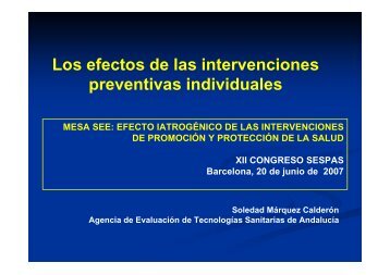 Los efectos de las intervenciones preventivas individuales - Sespas
