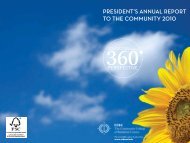 President's AnnuAl rePort to the Community 2010