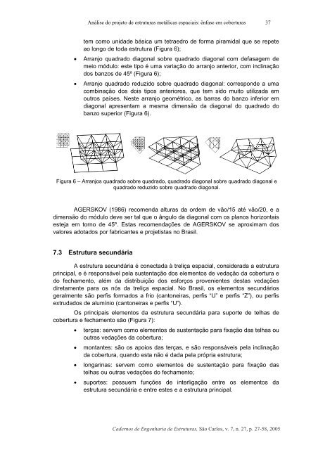 anÃ¡lise do projeto de estruturas metÃ¡licas espaciais - SET - USP