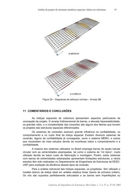 anÃ¡lise do projeto de estruturas metÃ¡licas espaciais - SET - USP