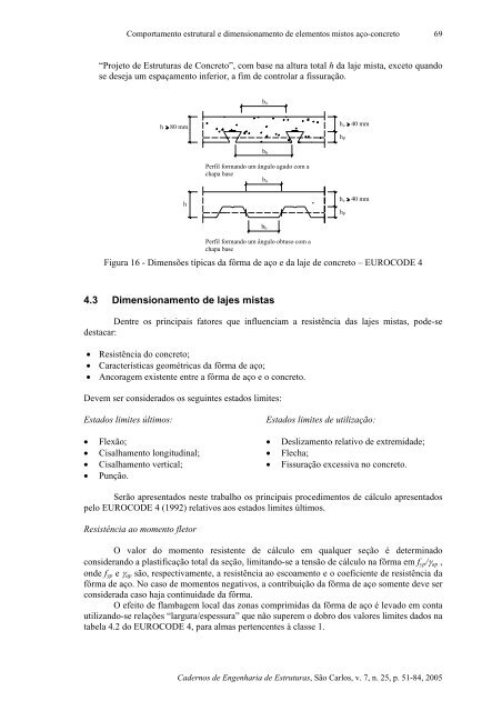 comportamento estrutural e dimensionamento de ... - SET - USP