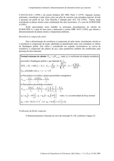 comportamento estrutural e dimensionamento de ... - SET - USP