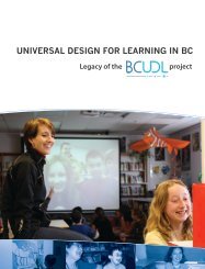 UNIVERSAL DESIGN FOR LEARNING IN BC - Set BC