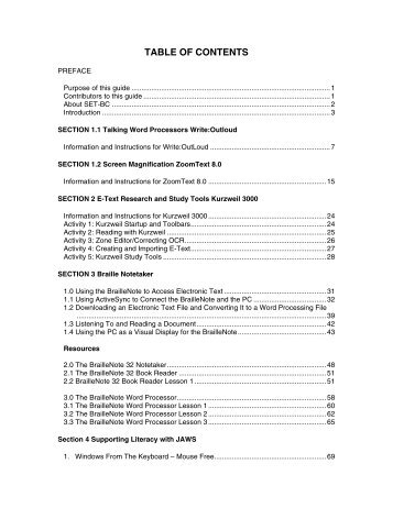 Sections - Set BC