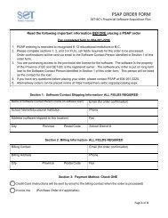 PSAP ORDER FORM - Set BC