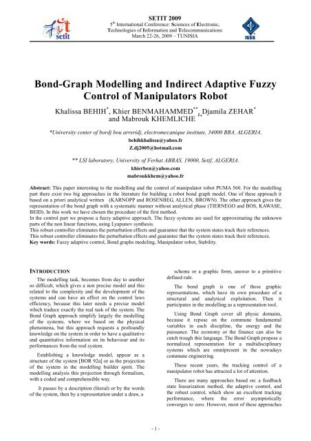 Bond-Graph Modelling and Indirect Adaptive Fuzzy Control of ...