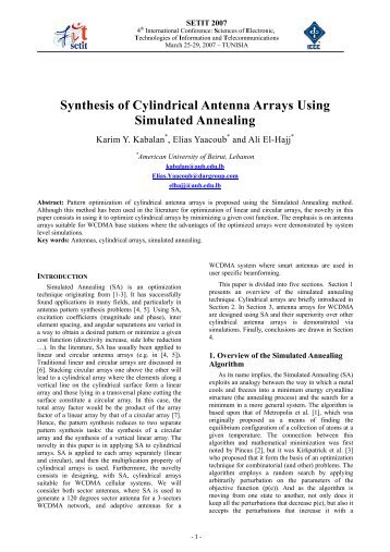Synthesis of Cylindrical Antenna Arrays Using Simulated Annealing