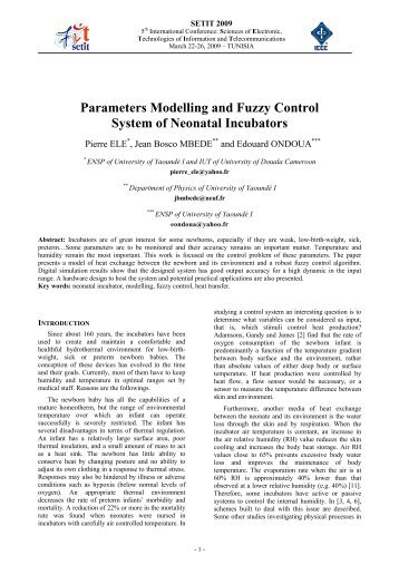 Parameters Modelling and Fuzzy Control System of Neonatal ...