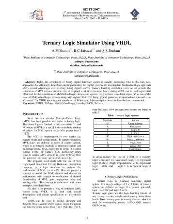 Ternary Logic Simulator Using VHDL