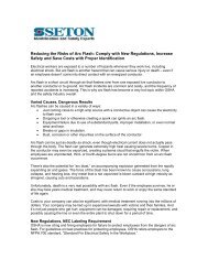 Reducing the Risks of Arc Flash with Proper Identification - Seton ...