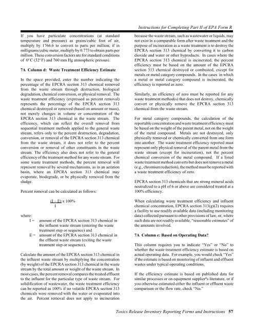 Toxic Chemical Release Inventory Reporting Forms and Instructions