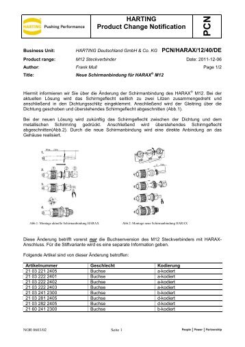 Harting Neue Schirmanbindung fÃ¼r HARAXÂ® M12 - setron