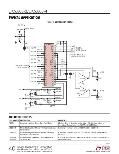 LTC6803-2/LTC6803-4 - Multicell Battery Stack Monitor - setron