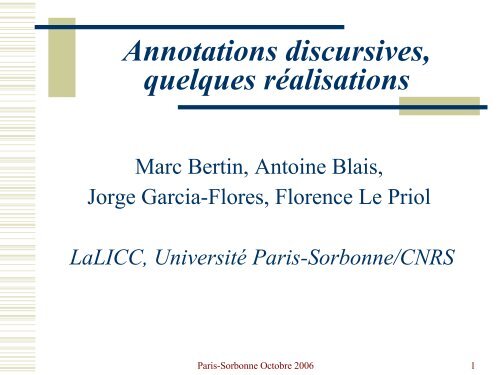 slides - LaLIC - Université Paris-Sorbonne