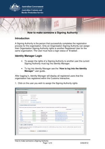 How to make someone a Signing Authority ... - Cargo Support